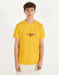 Bershka Camiseta Con Estampado Calavera Hombre S Mostaza características