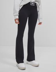 Bershka Pantalón Flare Elástico Mujer S Negro precio