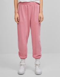 Bershka Pantalón Jogger Felpa Detalle Reflectante Mujer S Rosa en oferta