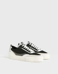 Bershka Zapatilla Combinada Tejido Hombre Hombre 45 Negro en oferta