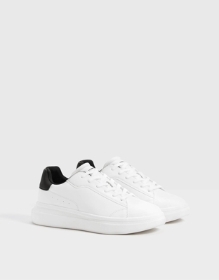 Bershka Zapatilla Talón Reflectante Hombre Hombre 40 Blanco