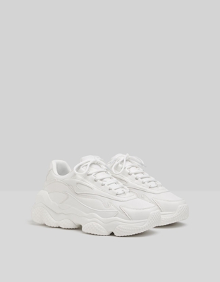 Bershka Deportivas Combinadas Suela Xl Hombre Hombre 40 Blanco