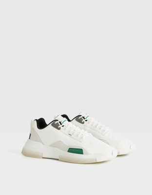 Bershka Deportivas Tejido Suela Translúcida Hombre 42 Blanco