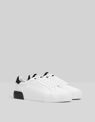 Bershka Zapatillas Detalles Pana Hombre 45 Blanco