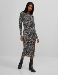 Bershka Vestido Frunce Lateral Mujer L Beige características