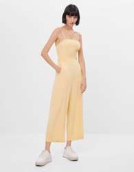 Bershka Mono Lino Anudado Mujer M Amarillo en oferta