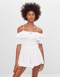 Bershka Mono Bordado Volantes Mujer S Crudo precio