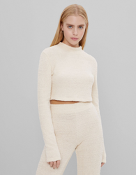 Bershka Jersey Fuzzy Abertura Mujer Xs Camel características