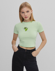 Bershka Camiseta Rugrats Mujer L Verde en oferta