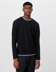 Bershka Jersey Doble Capa Hombre L Negro precio