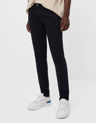Bershka Pantalón Super Skinny Hombre 34 Negro