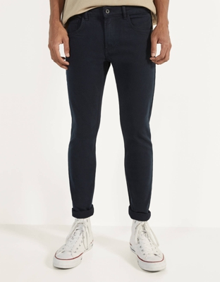 Bershka Pantalón Skinny Fit Hombre 42 Marino