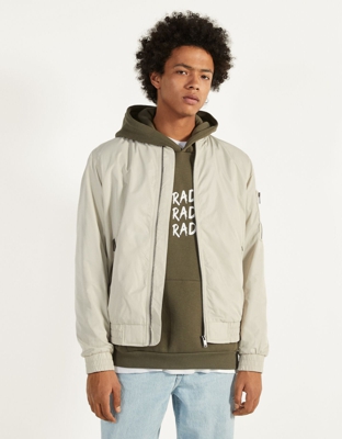 Bershka Cazadora Bomber Ligera Hombre S Beige