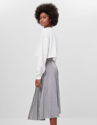 Bershka Falda Midi Plisada Mujer M Gris en oferta