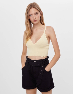 Bershka Short Paperbag Con Cinturón Mujer 32 Negro