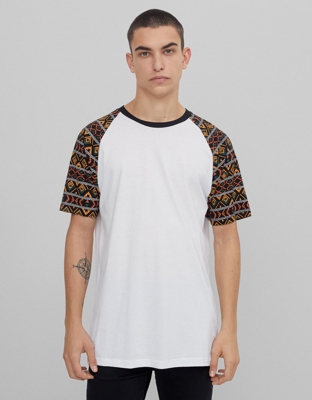 Bershka Camiseta Con Manga Ranglán Hombre L Camel