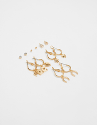 Bershka Set Pendientes Abalorios Mujer Oro precio