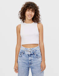 Bershka Top Sin Mangas Mujer L Blanco características