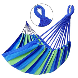 GOCAN Hamaca Doble brasileña 2 Personas Hamaca Extra Grande de Lona de algodón para Patio Porche Jardín Patio Área de Estar Exterior e Interior (Azul  precio