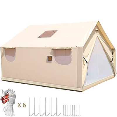 VEVOR Tienda de Pared de Lona 3x3,6 m, Tienda de Pared 8 Personas para Acampar con Estufa, Tienda de Campaña Familiar al Aire Libre, Tienda de Lona de
