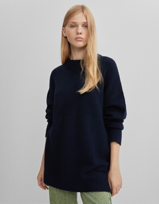 Bershka Jersey Oversize Mujer M Marino