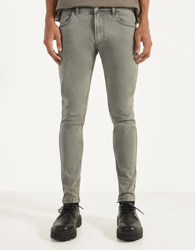 Bershka Pantalón Skinny Fit Hombre 38 Gris características