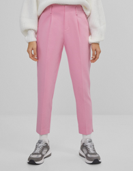 Bershka Pantalón Chino Pinzas Mujer 42 Rosa características