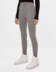 Bershka Pantalón Jegging High Waist Mujer 32 Blanco/Negro precio