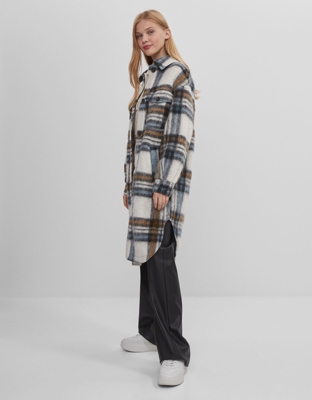 Bershka Abrigo Largo Mujer M-L Crudo