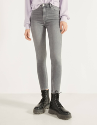 Bershka Jeans Skinny High Waist Mujer 44 Gris en oferta