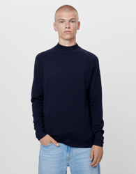 Bershka Jersey Cuello Perkins Hombre L Marino precio