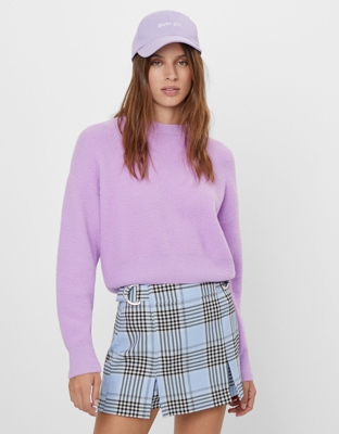 Bershka Falda Pantalón Con Hebillas Mujer 36 Azul Claro