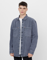 Bershka Sobrecamisa De Algodón Hombre Xl Gris precio