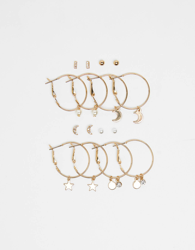 Bershka Set Pendientes Minimal Mujer Oro características