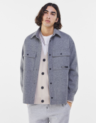 Bershka Sobrecamisa Estructura Hombre M Gris precio