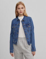 Bershka Cazadora Denim Mujer S Azul características