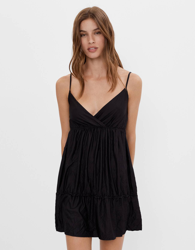 Bershka Vestido Corto Tirantes Mujer M Negro precio
