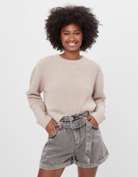 Bershka Short Paperbag Con Cinturón Mujer 40 Gris características