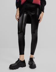 Bershka Legging Vinilo Mujer S Negro características