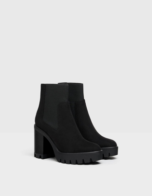 Bershka Botín Tacón Elásticos Mujer 37 Negro