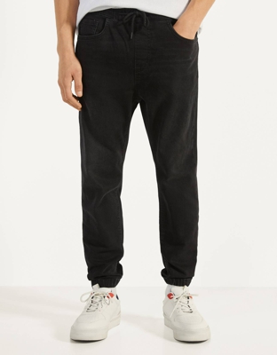 Bershka Jeans Jogger Hombre Xl Negro