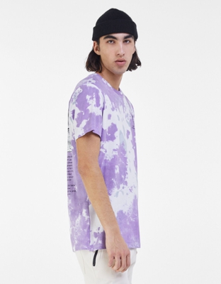 Bershka Camiseta Estampado Tie Dye Hombre L Morado