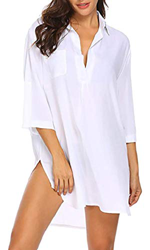 heekpek Cuello en V Pareos Playa Mujer Camisa Suelta Vestido Pareo Playa Ropa de Baño Playa Bikini Cover up en oferta
