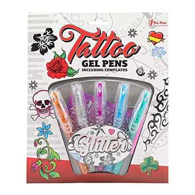 Toi-Toys – Tatuajes Gel 5 pièces-Sur Tarjeta bolígrafos, 45622 a, Multicolor