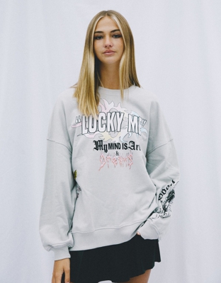 Bershka Sudadera Estampada Mujer S Gris