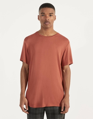 Bershka Camiseta De Punto Hombre M Naranja
