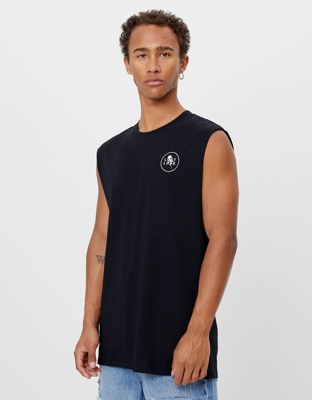 Bershka Camiseta Sin Mangas Hombre Xl Negro