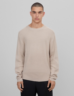 Bershka Jersey Detalle Mangas Hombre S Piedra