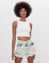 Bershka Short Denim Tie Dye Mujer 36 Verde características