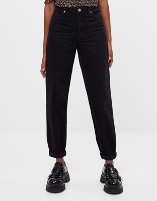 Bershka Jeans Mom High Waist Mujer 36 Negro